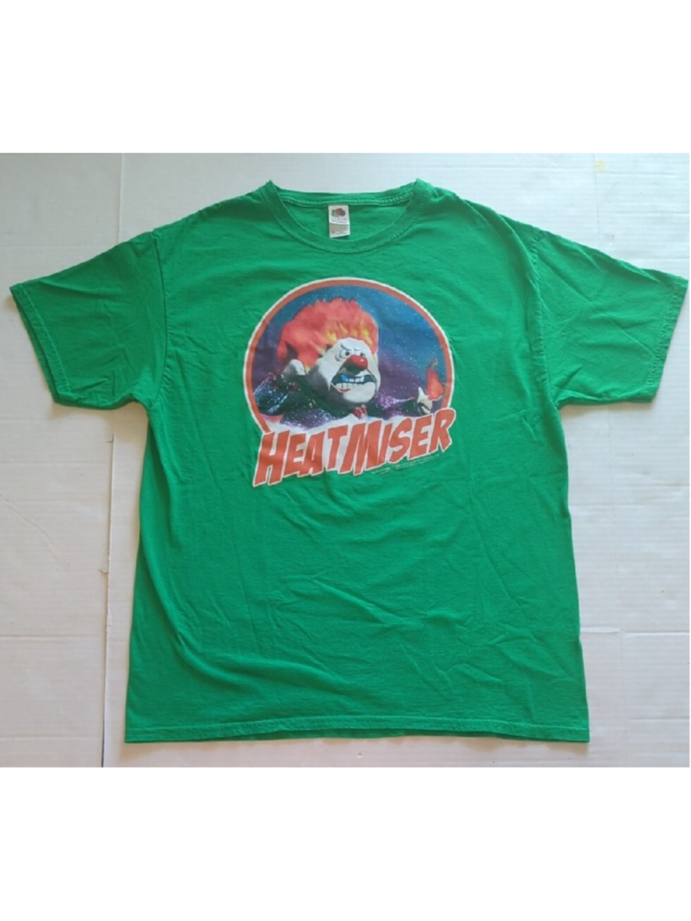 THE YEAR WITHOUT A SANTA CLAUS Christmas T-Shirt Heat Miser Green Tee Large
